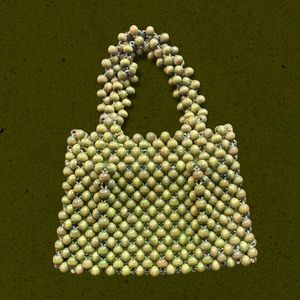 Vintage Wayne Taylor Boho Wood Mini Beaded Handbag | Made in Japan